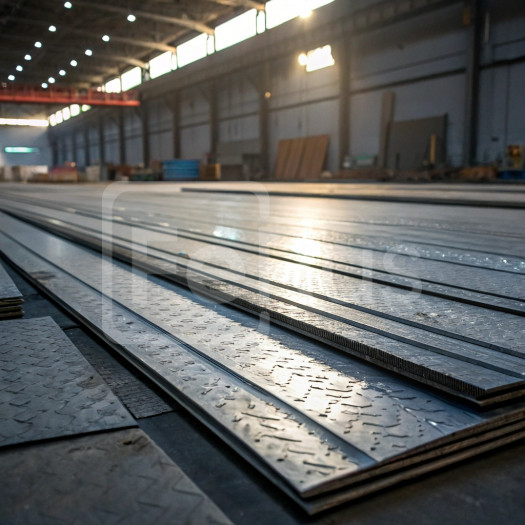 Лист рифленый чечевица нержавеющий 4 мм AISI 201 ГОСТ 8568-77 г/к